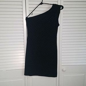 Black with white polka dots dress